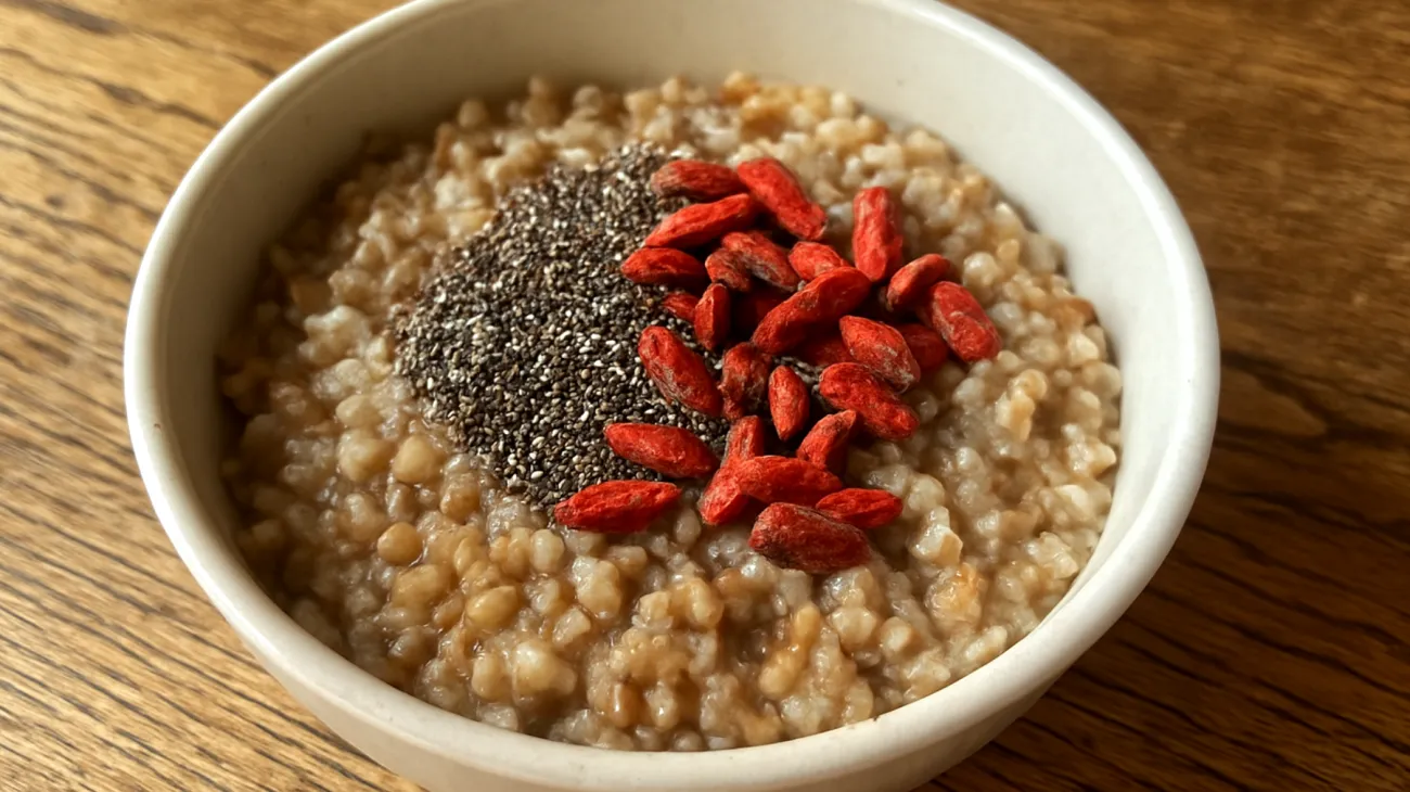 Porridge de sarrasin aux graines de chia et baies de goji"