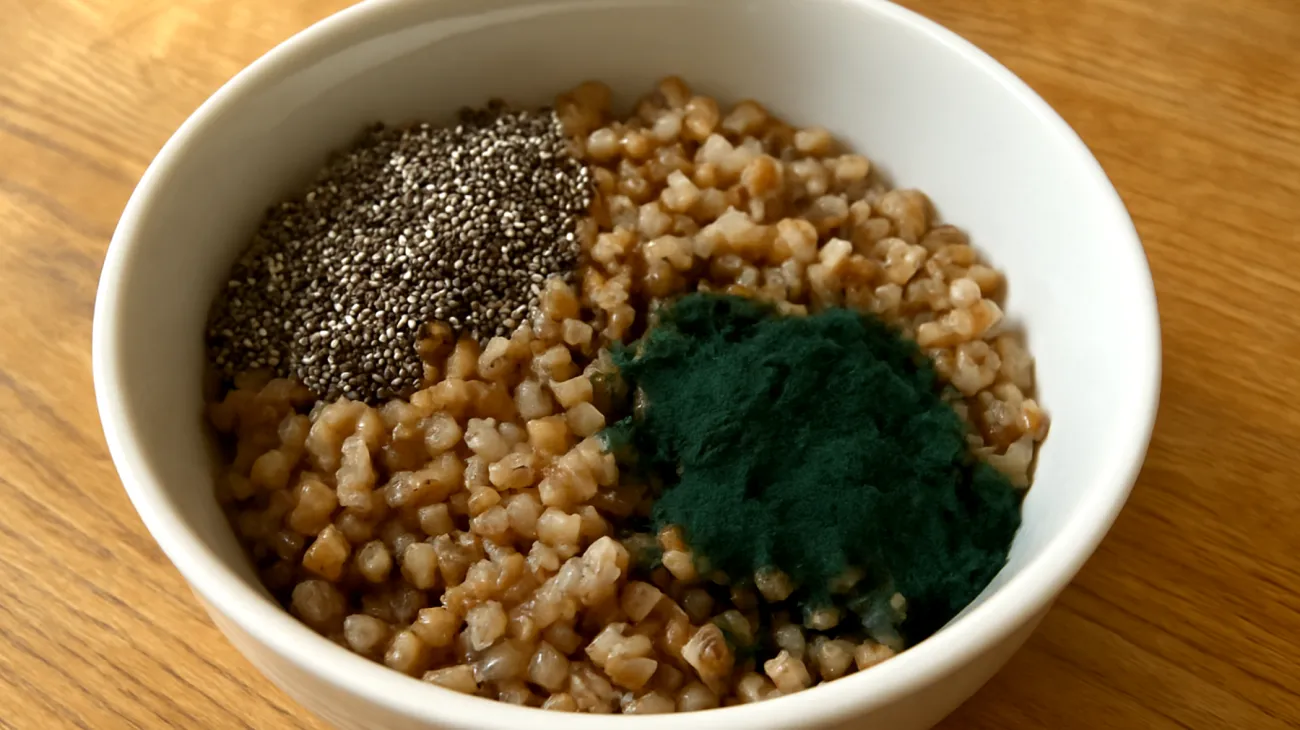 Porridge de sarrasin aux graines de chia et spiruline"