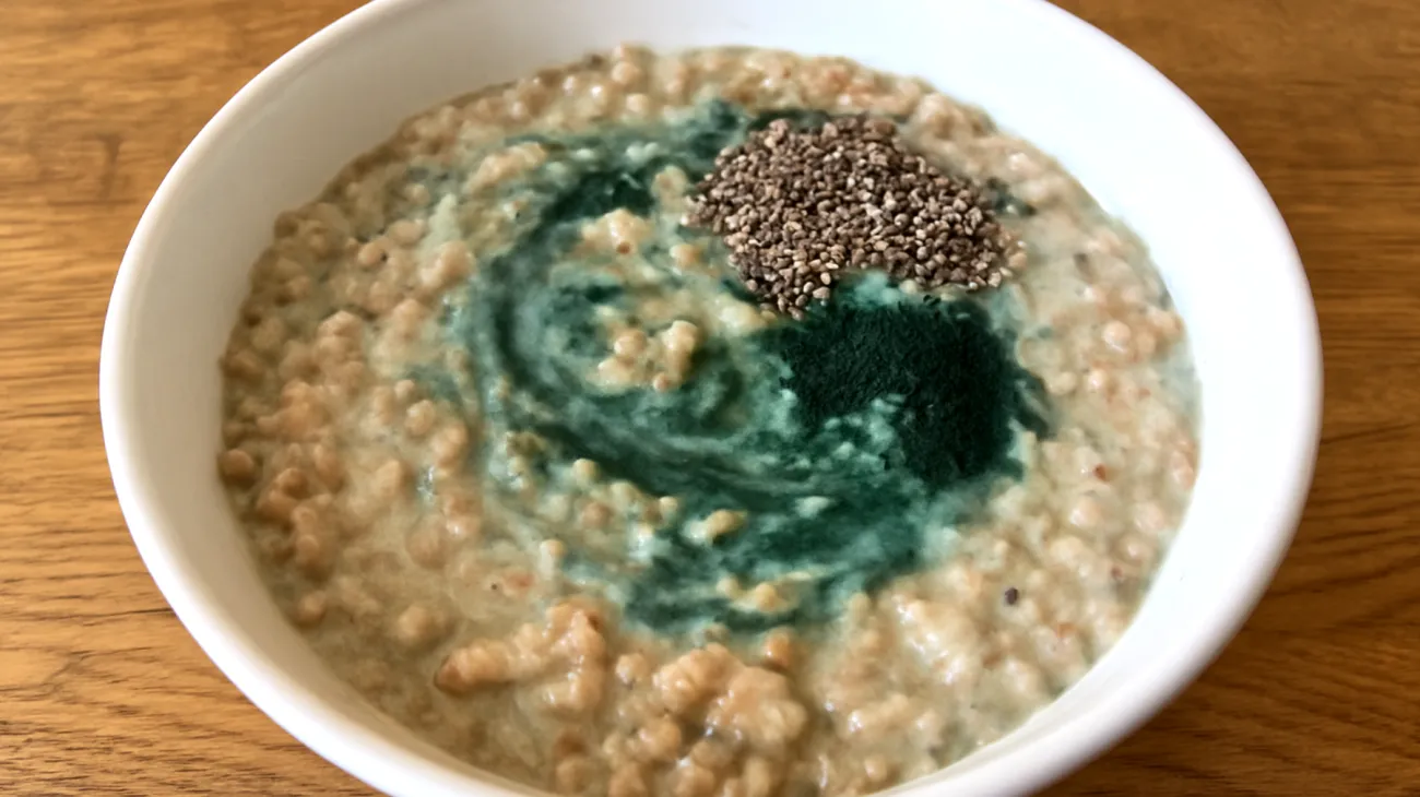 Porridge de sarrasin aux graines de chia et spiruline"