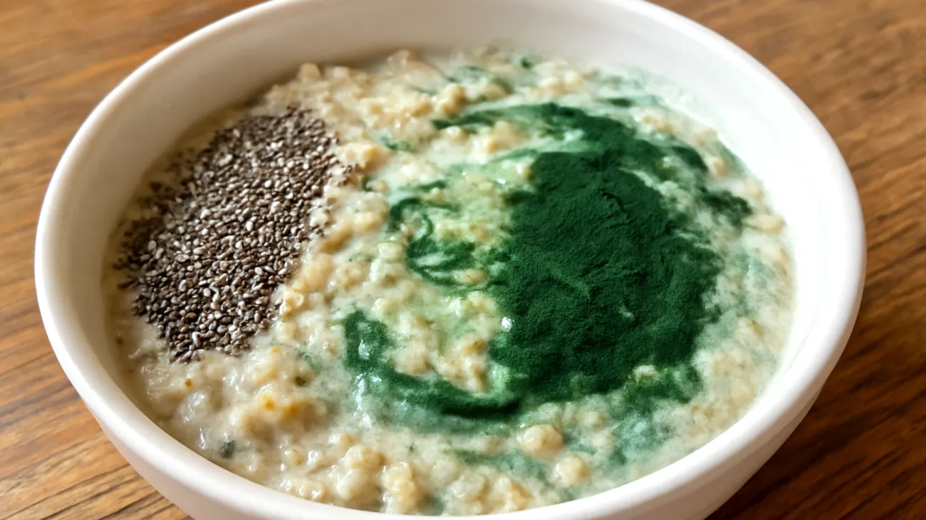 Porridge de sarrasin aux graines de chia et spiruline"